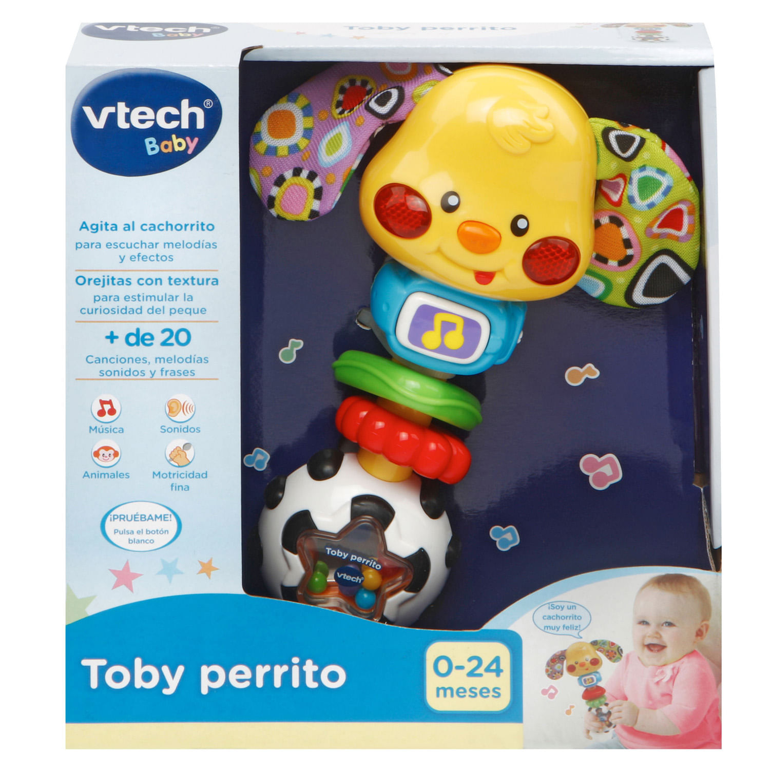 Sonajero Electrónico Vtech Toby Perrito Con Luz Y Música