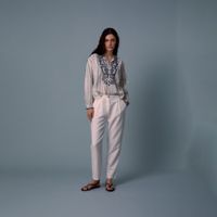 Pantalon Mujer Sfera Chino Tencel Blanco