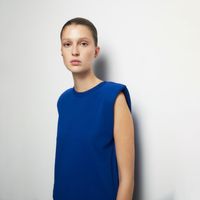 Top Punto Manga Mujer Sfera Sisa Azul