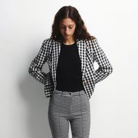 Pantalon Mujer Sfera Jacquard Negro Blanco