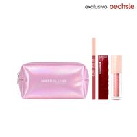 Trio Labial Líquido Maybelline Vinyl Ink Peppy + Brillo Labial Lifter Gloss Moon + Delineador De Labios Liner Peaking