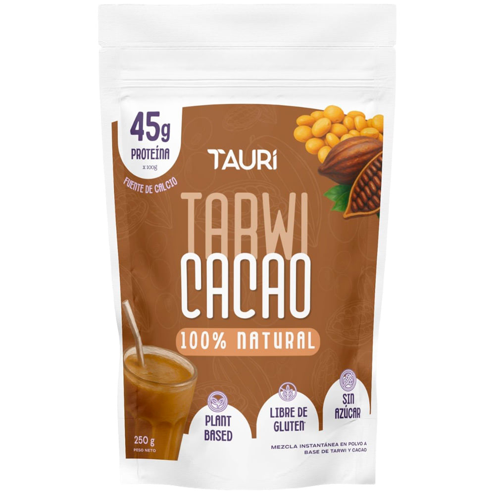 Polvo Instantáneo de Tarwi TAURI con Cacao en Polvo Doypack 250g