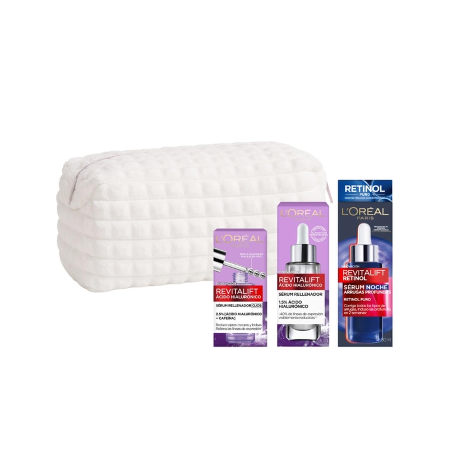 Set Trio Sérums Para Ojos Loreal Revitalift Ácido Hialurónico 20Ml + Revitalift Ácido Hialurónico 30Ml + Revitalift Retinol Noche 30Ml