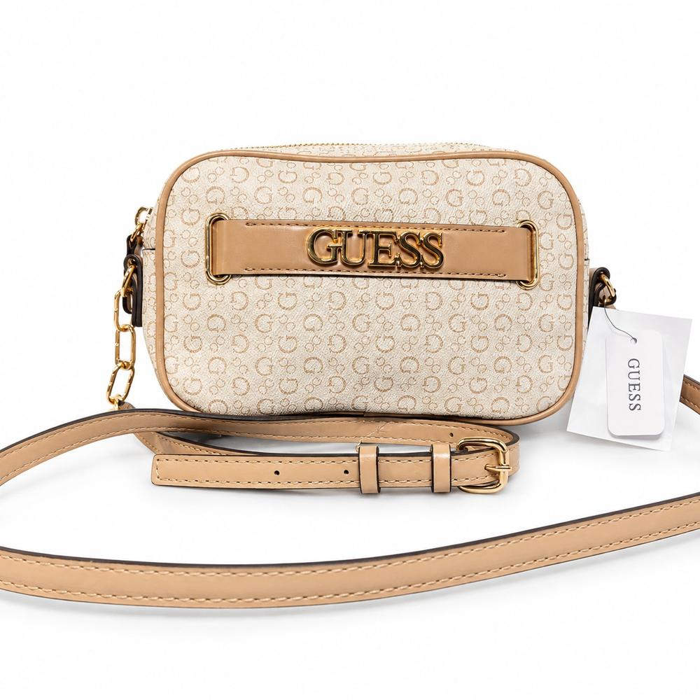 CARTERA CROSSBODY GUESS DANICA MINI MONOGRAFIADA BEIGE