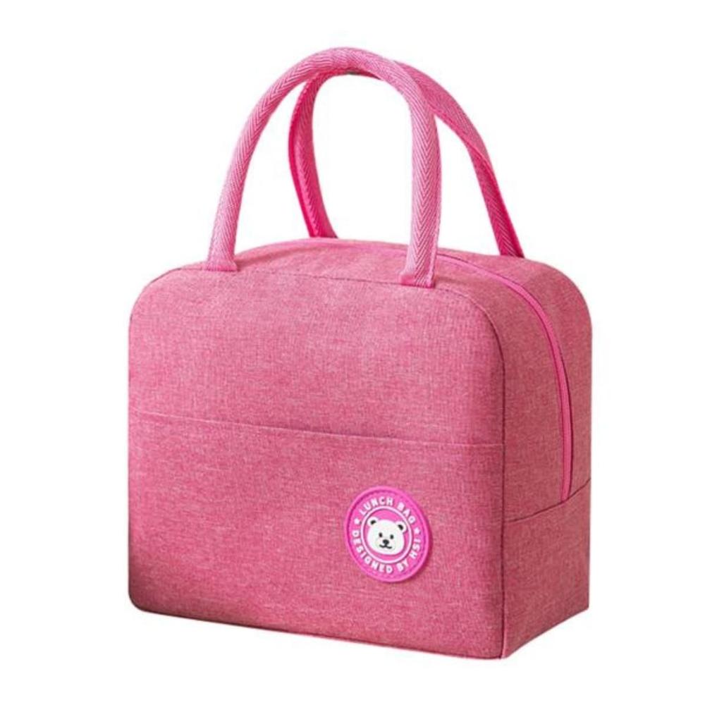 Caja de Almuerzo y Bolsillo Exterior con Espacio Extra Rosado Y Regalo Sticker