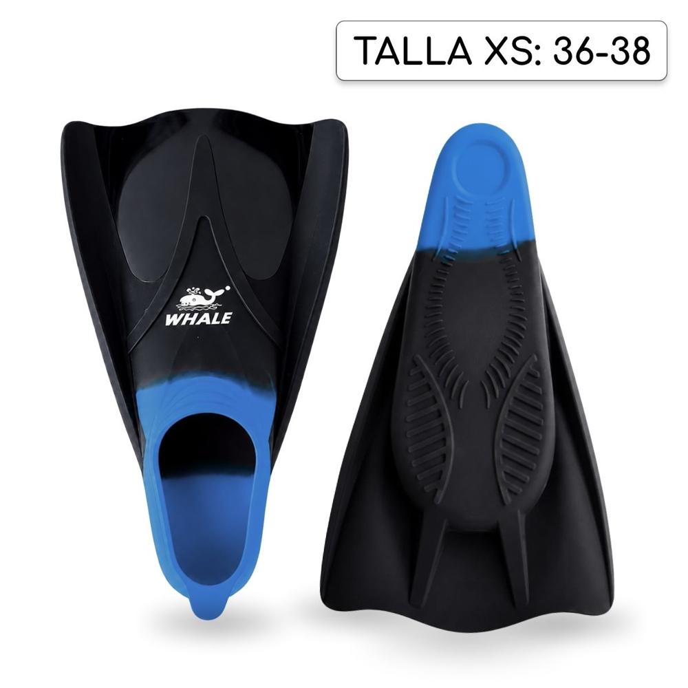 Aletas Cortas XS de Buceo Azules y Negras Unisex