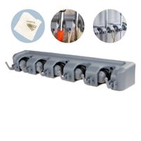 SOPORTE ORGANIZADOR DE ESCOBAS Y TRAPEADORES PARA PARED