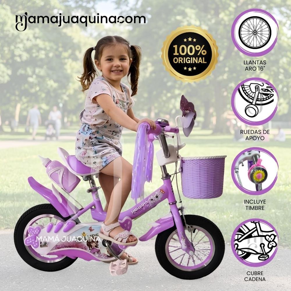 Bicicleta VORTEX Para Niña ANNE ARO 16 Colección Exclusiva Purple