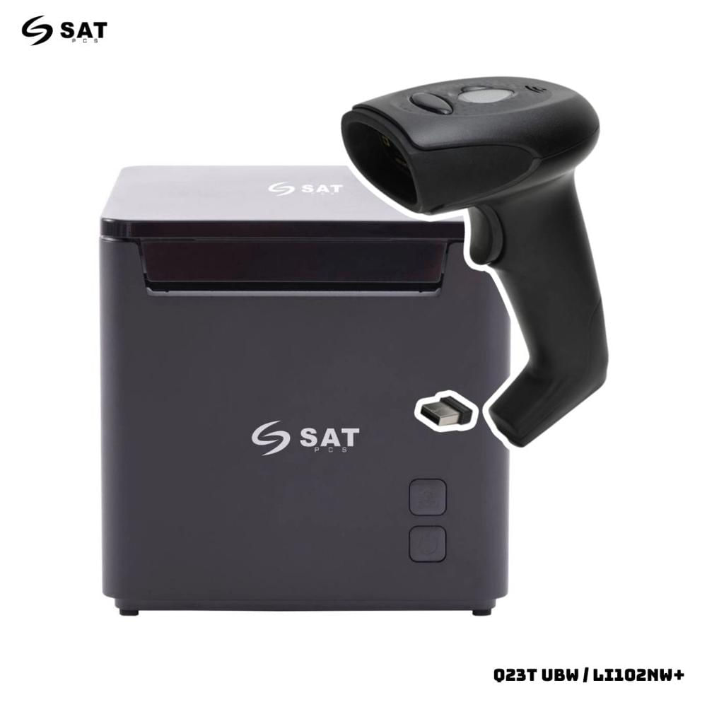 COMBO SAT IMPRESORA TERMICA Q23T UBW + LECTOR DE BARRAS LI102NW+