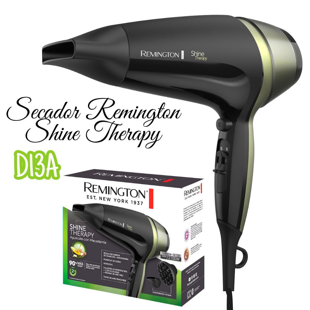 Secadora de Cabello Remington Shine Therapy 2100 watts - D13A