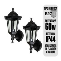 Farol Florencia 60W E27 Negro 2 unidades Orange