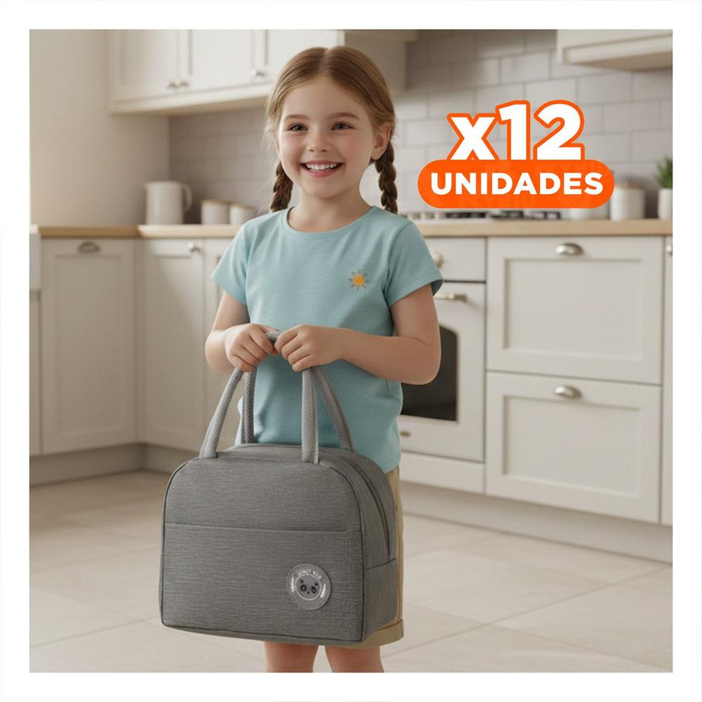 Pack12 Porta Viandas y Bolsillo Exterior Comodo para Almuerzos Plomo Y Papel Regalo