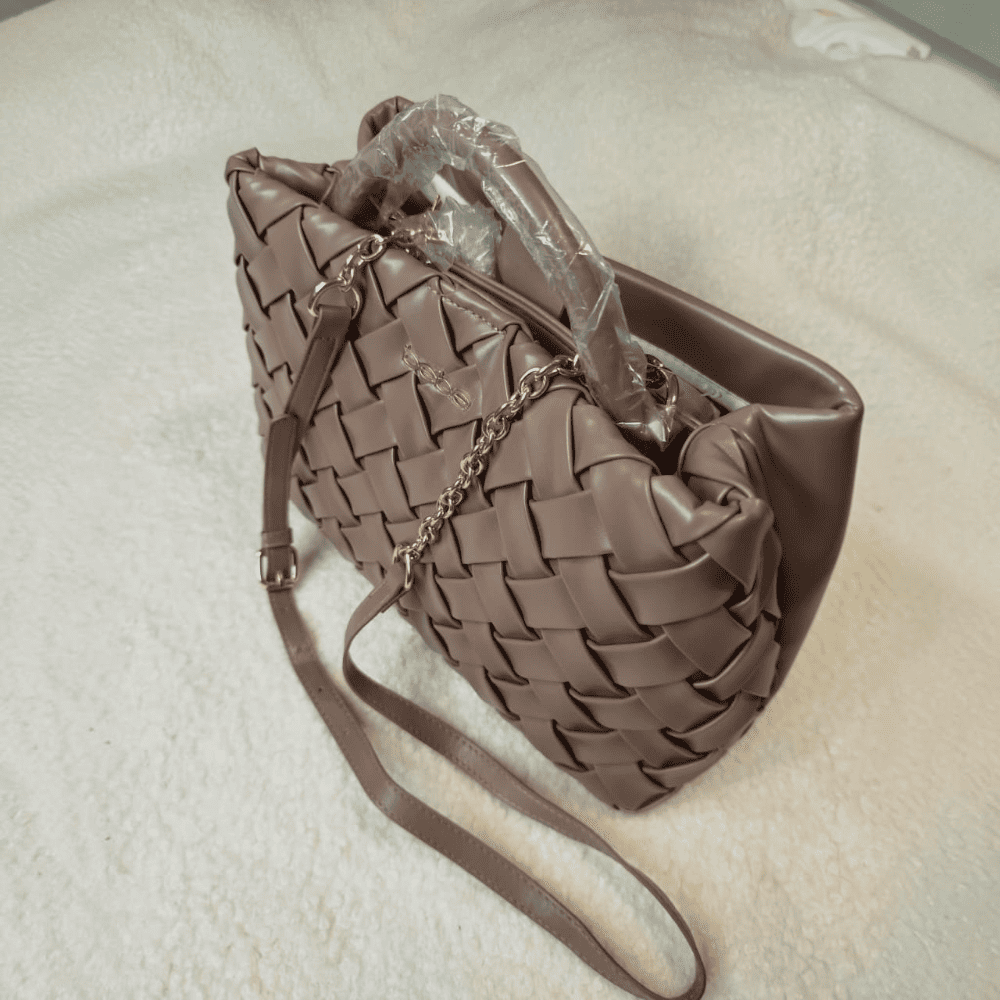 Cartera Crossbody trenzada Marrón Claro