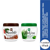 CREMA TRAT CAPILAR CHOCOLATE 110G más CREMA TRAT CAPILAR SABILA 110G