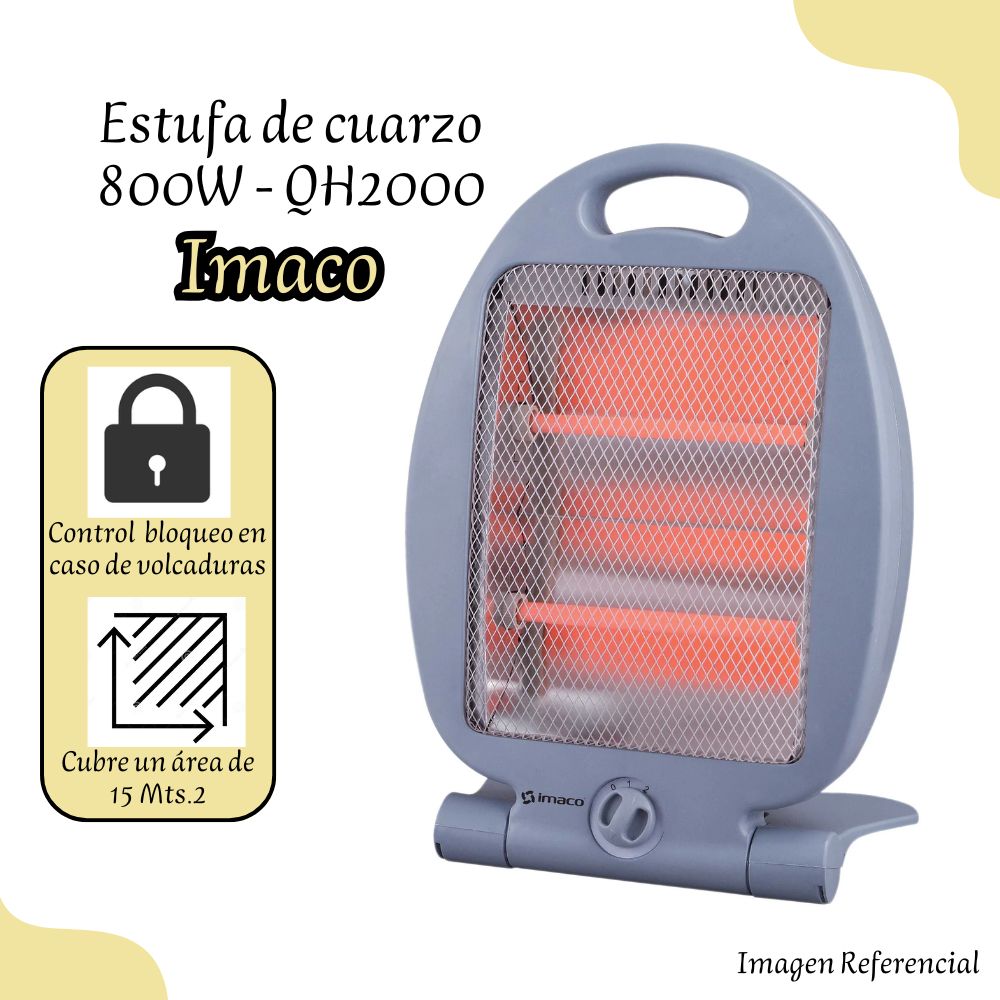 Estufa Eléctrica de Cuarzo Imaco QH2000.
