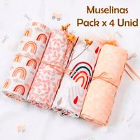 Manta Muselina para Bebé Bambú y Algodón Pack x 4 Unidades SMT69