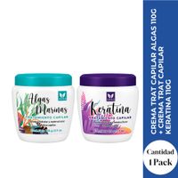 CREMA TRAT CAPILAR ALGAS 110G más CREMA TRAT CAPILAR KERATINA 110G