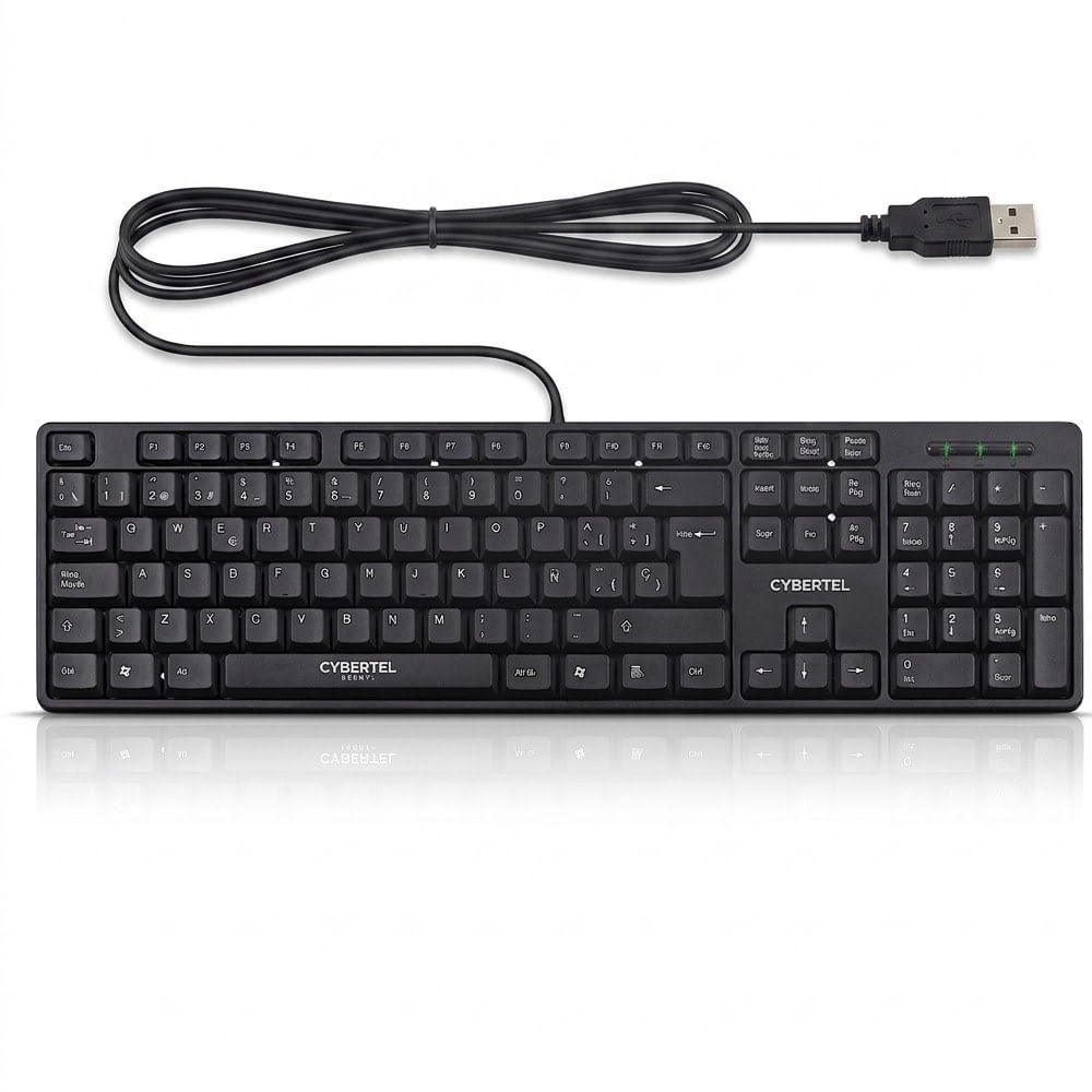 Teclado Multimedia USB Cybertel Ebony Negro Waterproof UV Teclas Semi Curvas CYB K105