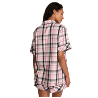 PIJAMA CORTA VICTORIA SECRET DE FRANELA ROSA CUADROS
