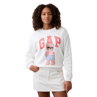 POLERA GAP RELAXED WHITE PINK BEAR