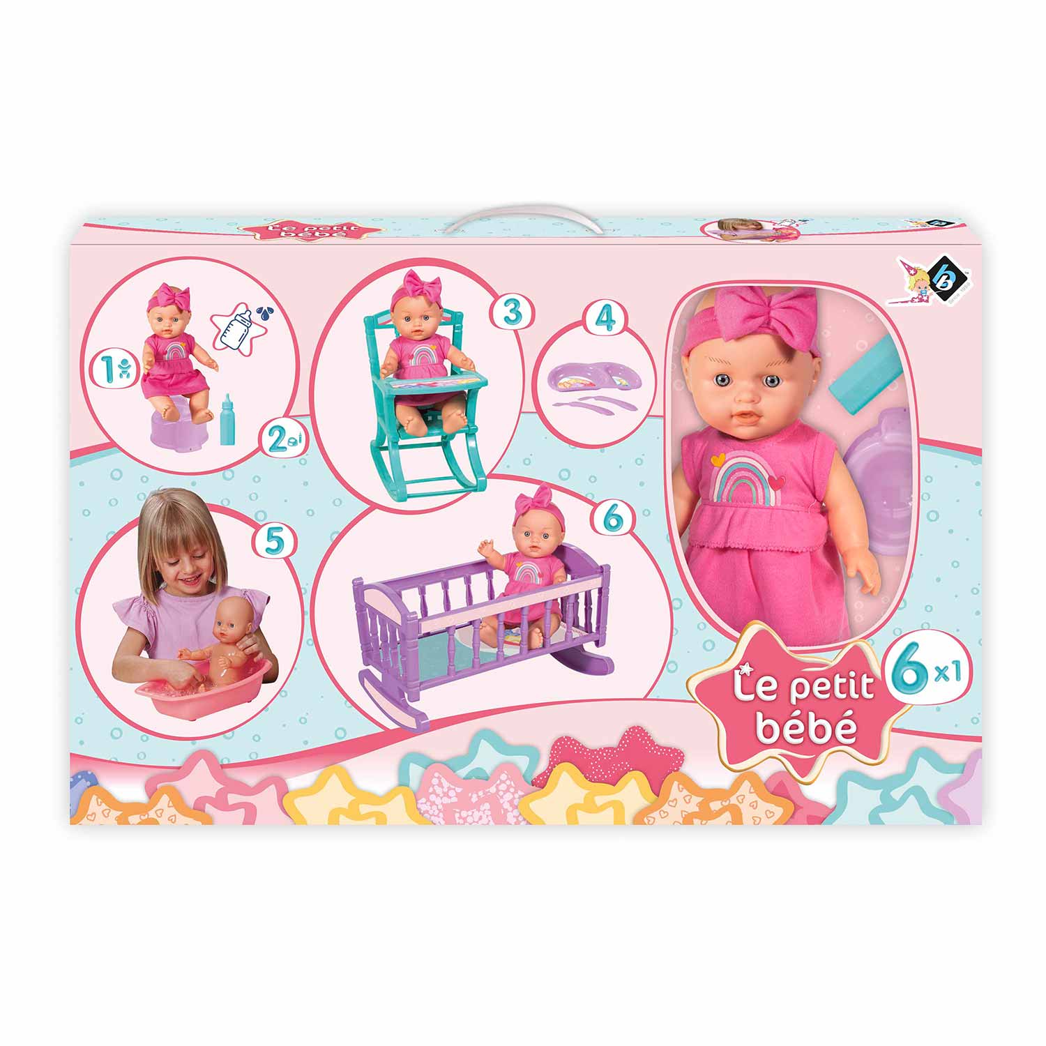Set De Juego Muñeca Cuerpo Rígido Con Tina Y Accesorios Loko Toys