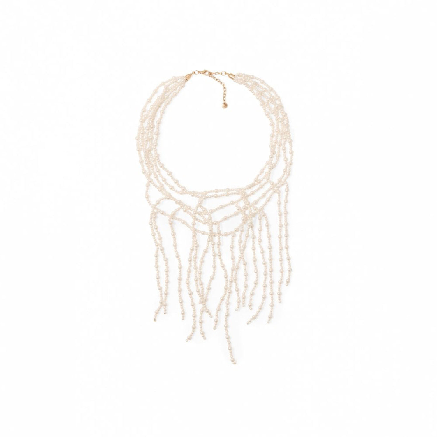 Collar Mujer Sfera Choker Tubo Con Bolitas Qtl Mx Blanco