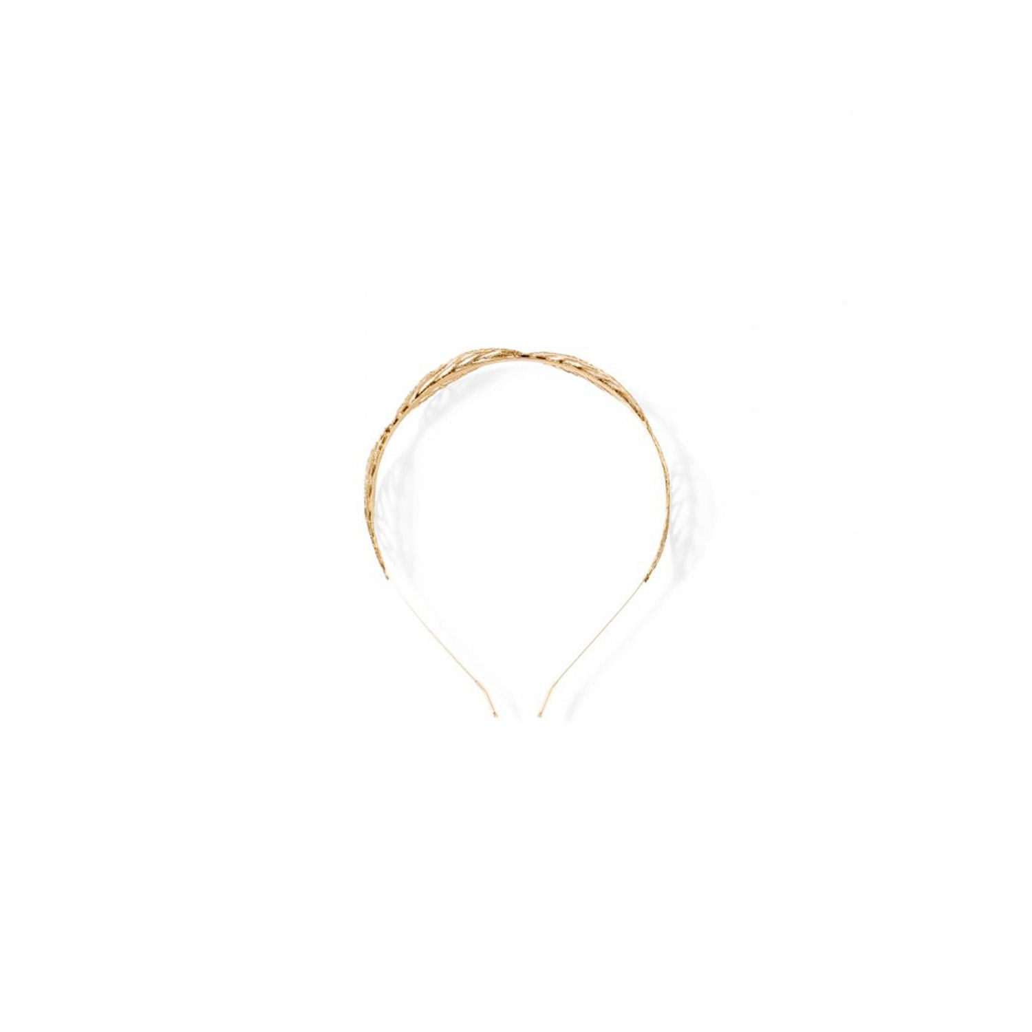 Vincha Mujer Sfera Diadema Filigrana Hojas Oro
