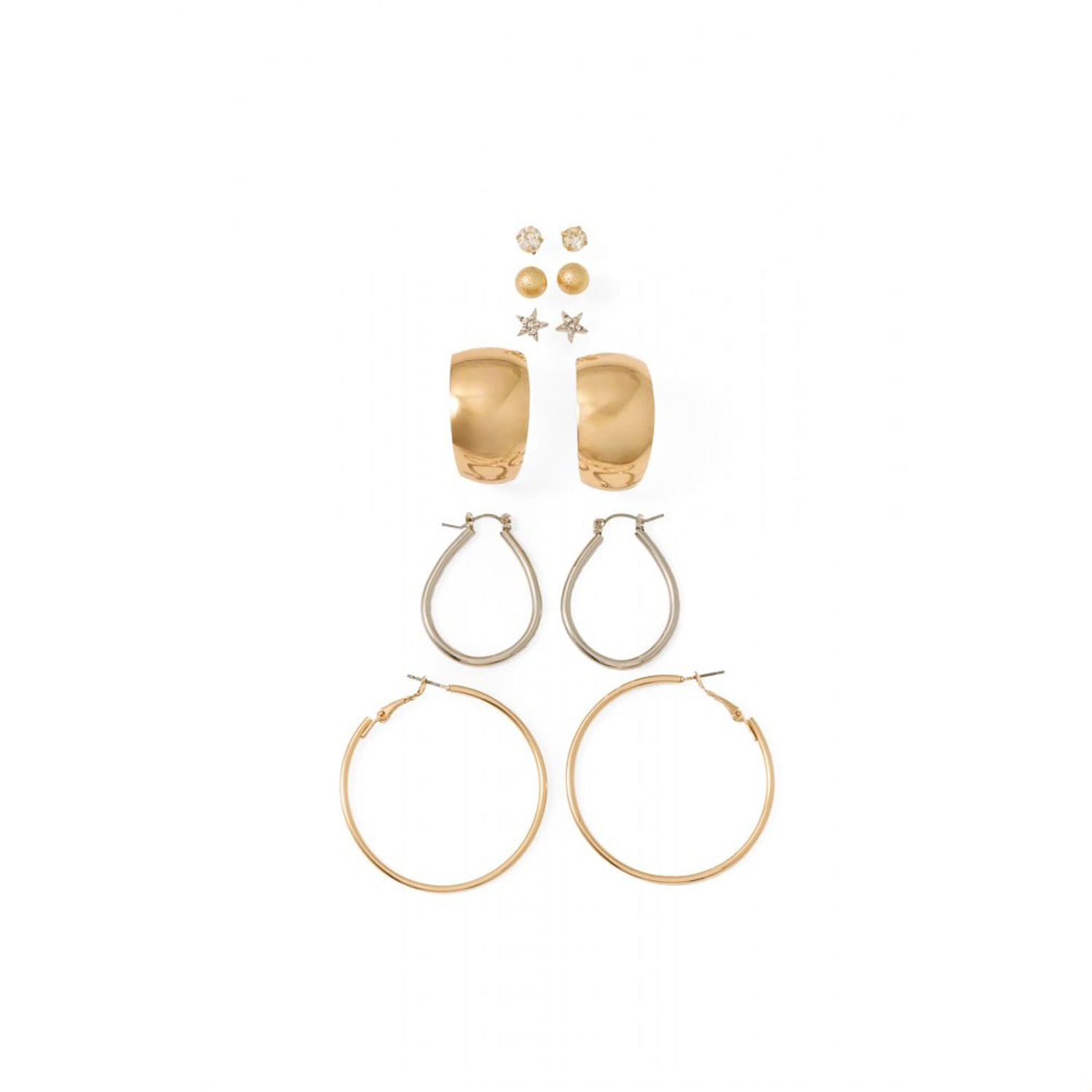 Pendientes Mujer Sfera Redondos Con Char Mx Metalizado