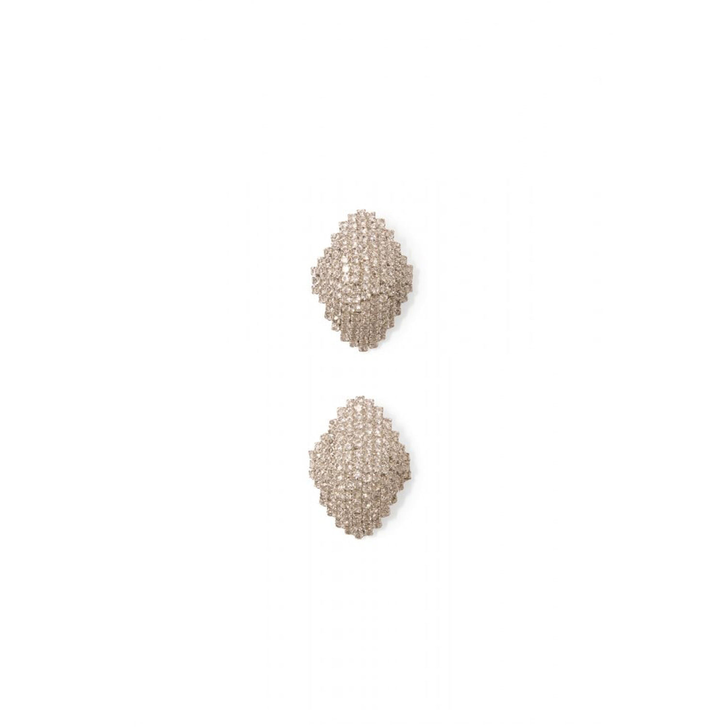 Pendientes Mujer Sfera Rombos Brillos Plata