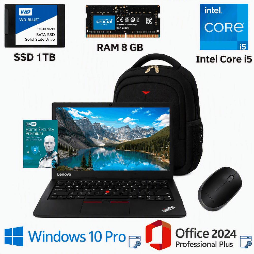 Laptop Thinkpad L440 I5  8GB Ram 1TB SSD  Office2024PP Windows10Pro  ESET NOD32  Mochila  Mouse