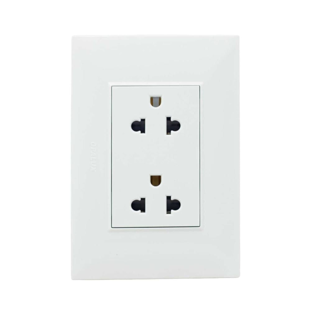 Tomacorriente Doble Universal con Tierra OPALUX KF6208TR