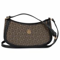 CARTERA CROSSBODY TOMMY HILFIGER NEGRO MONOGRAFIADA CON BEIGE