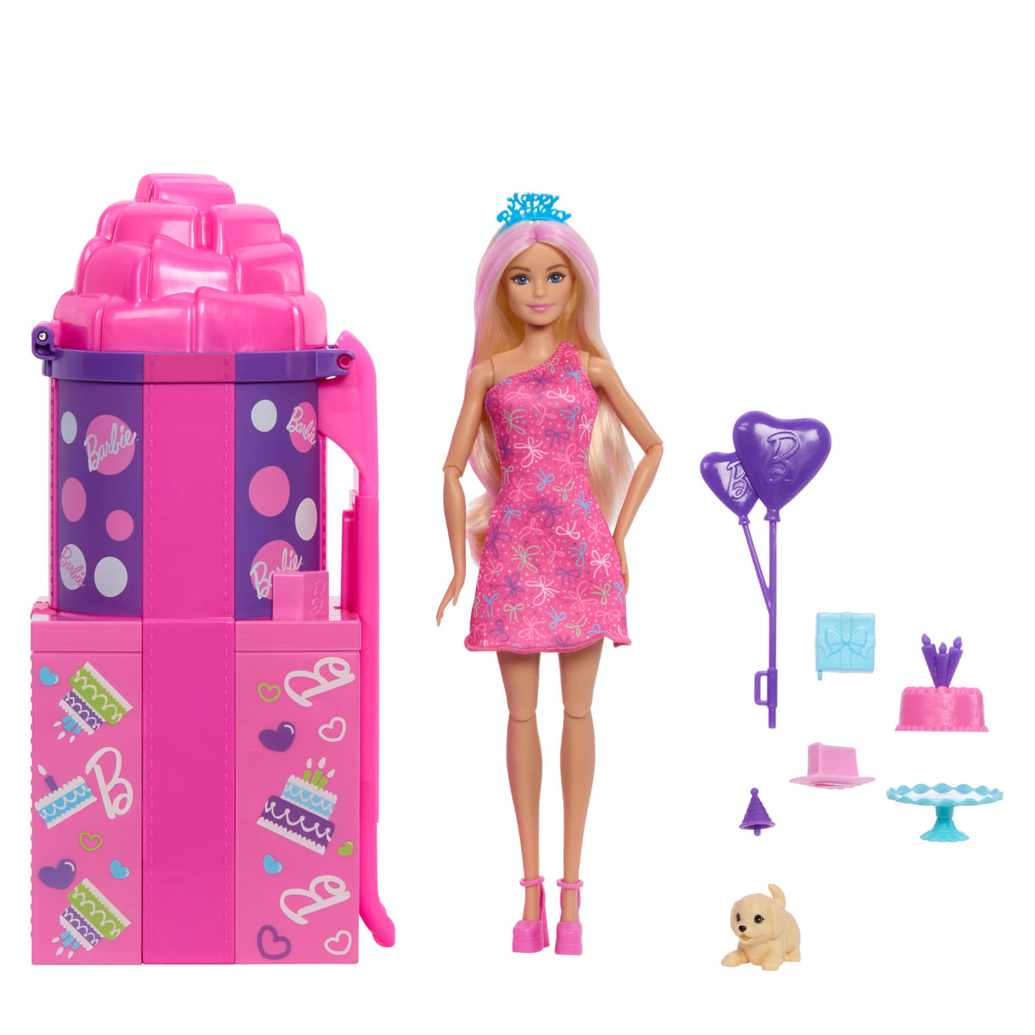 Set De Juego Barbie Party Unboxed Con Resbaladilla Sorpresa Barbie 3 Años+