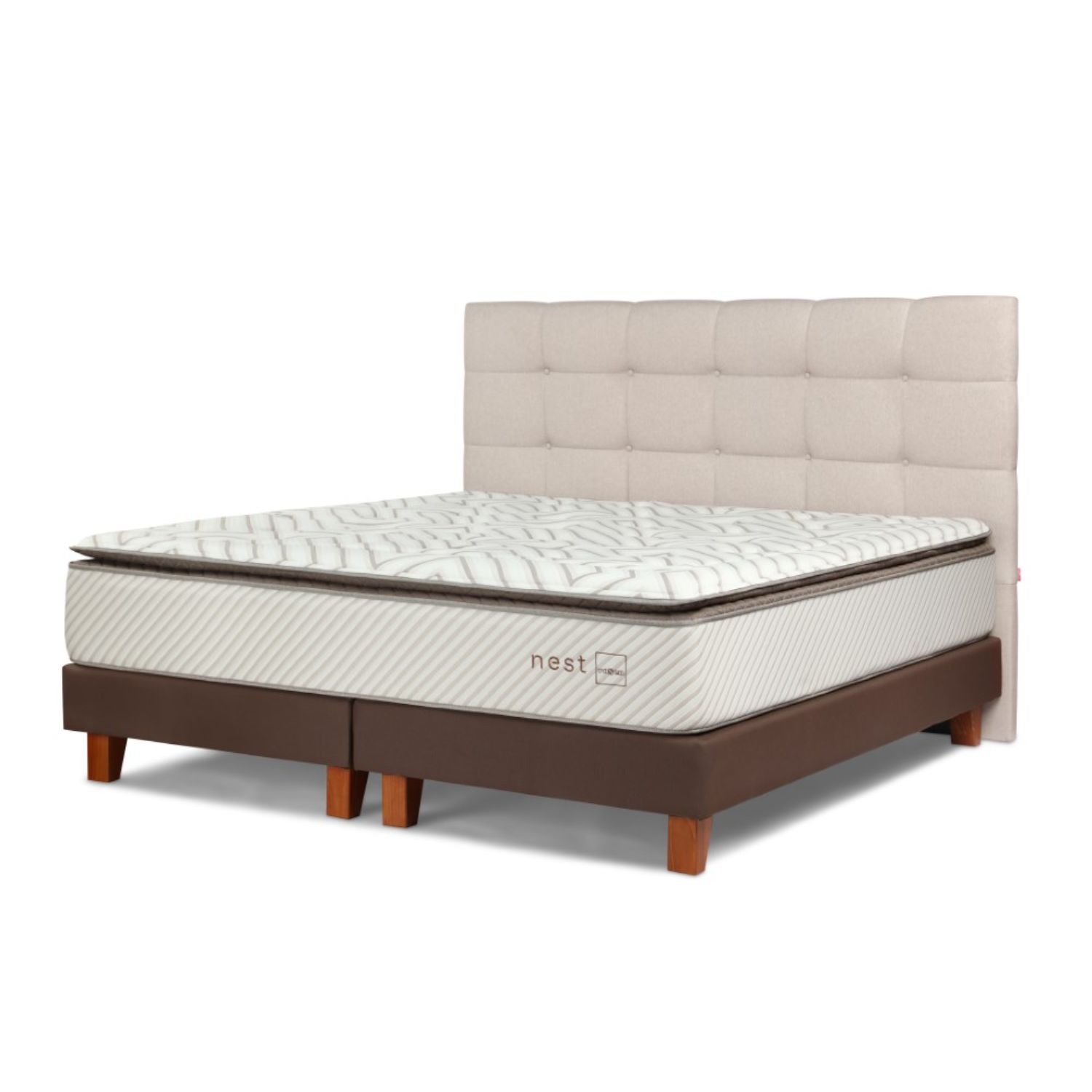 Cama Europea Nest King Issey Niebla