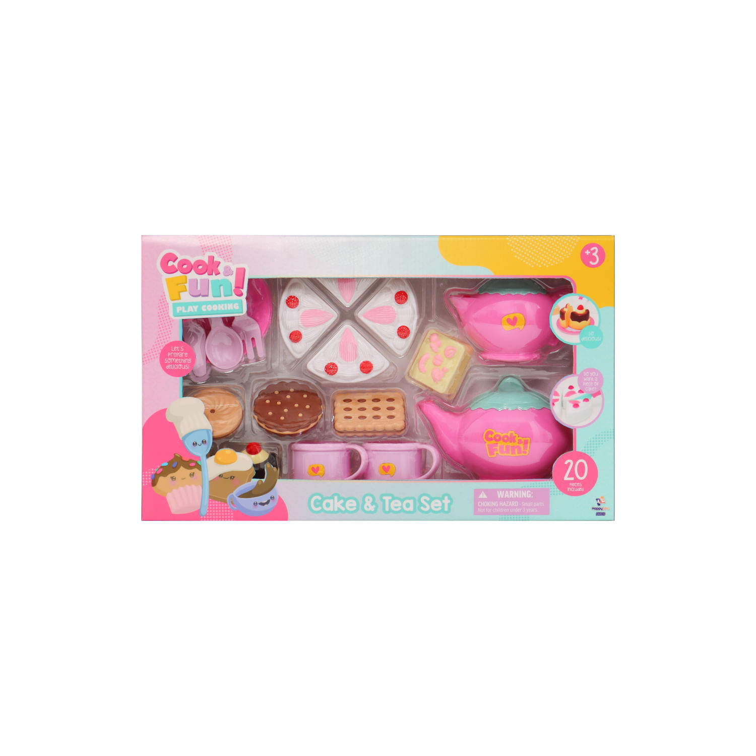 Set De Juego De Té Con Pastel Y Accesorios 20 Piezas Cook & Fun