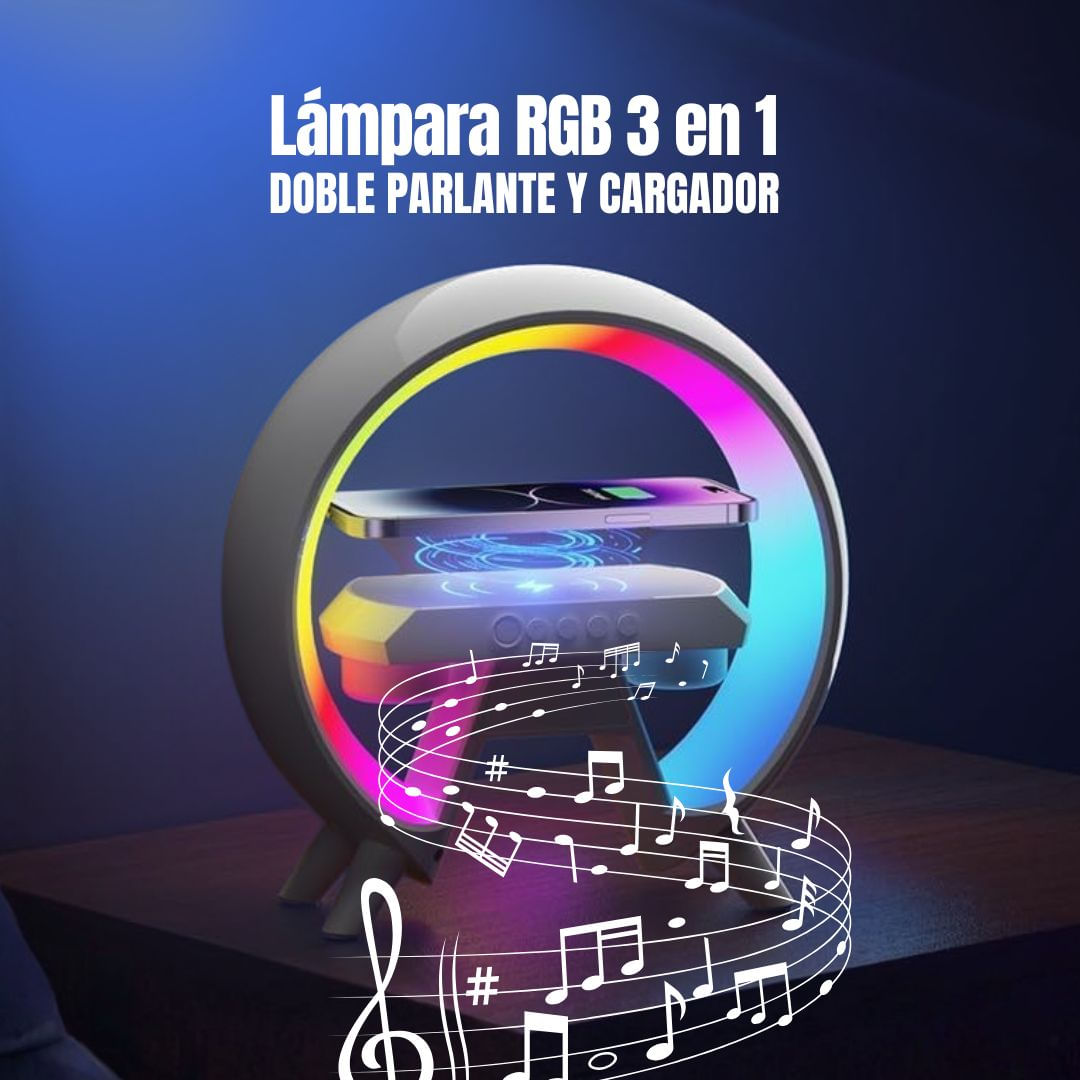 Lámpara Parlante Reloj Cargador Smart