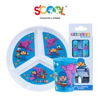 Set 3 Piezas Scool Con Plato Y Division Pocoyo Melamine