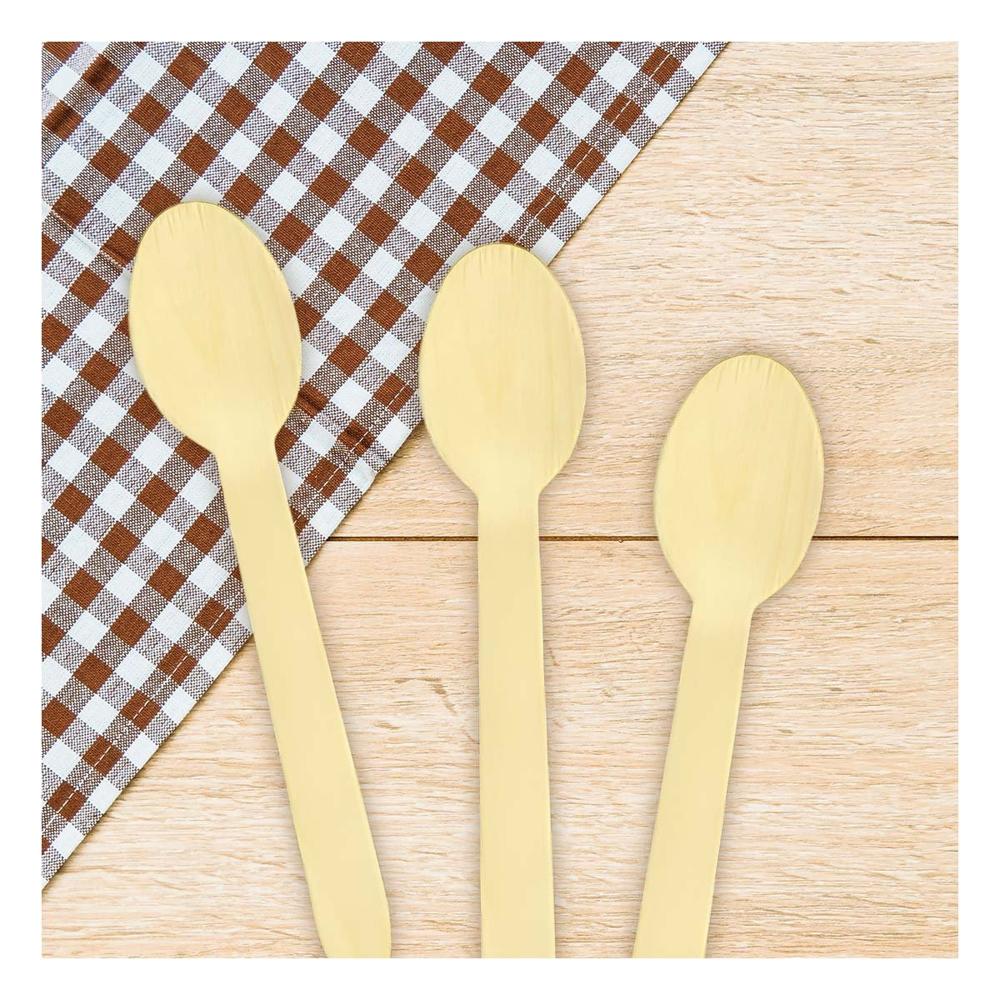 Cucharas de Madera 100 Pzs en Madera Clara para Cocina y Servicio