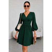 Vestido Midi Manga Larga Drapeado