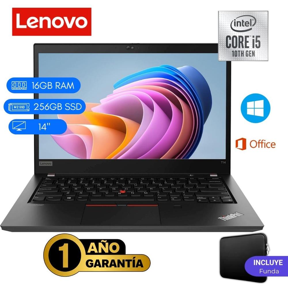 Reacondicionado Laptop  Lenovo ThinkPad T14 Core i5 10ma 16GB RAM 256GB SSD 14""
