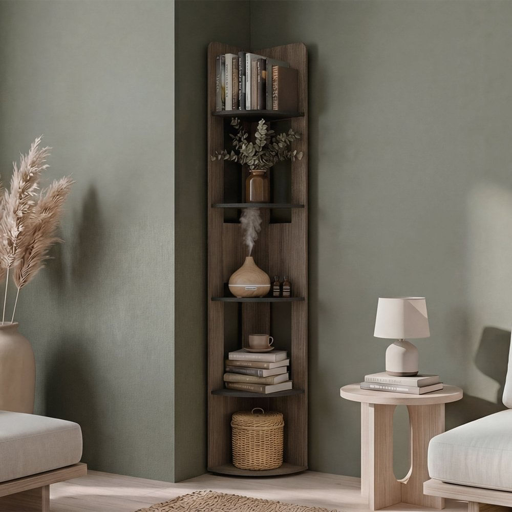 Estante Esquinero Home Avellana Wengu