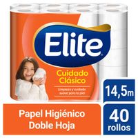 Papel Higiénico ELITE Clásico Doble Hoja Paquete 40un