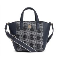CARTERA CROSSBODY TOMMY HILFIGER AZUL Y BLANCO MONOGRAFIADO