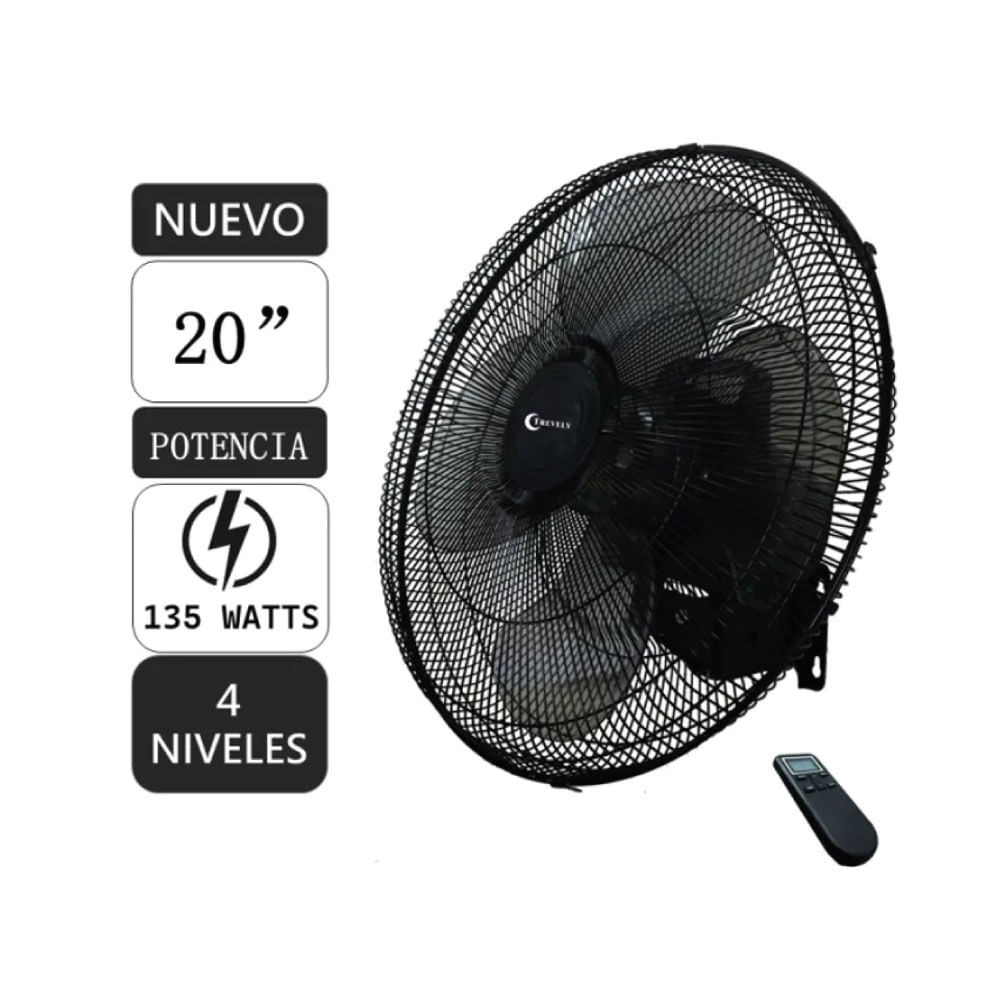 Ventilador Industrial pared Trevely VT-204C 20 Pulg. 135w C.C Temoto