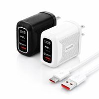 Cargador Sanci 130W Carga Súper Rápida PD 8.0 con USB-C y USB-A con Cable