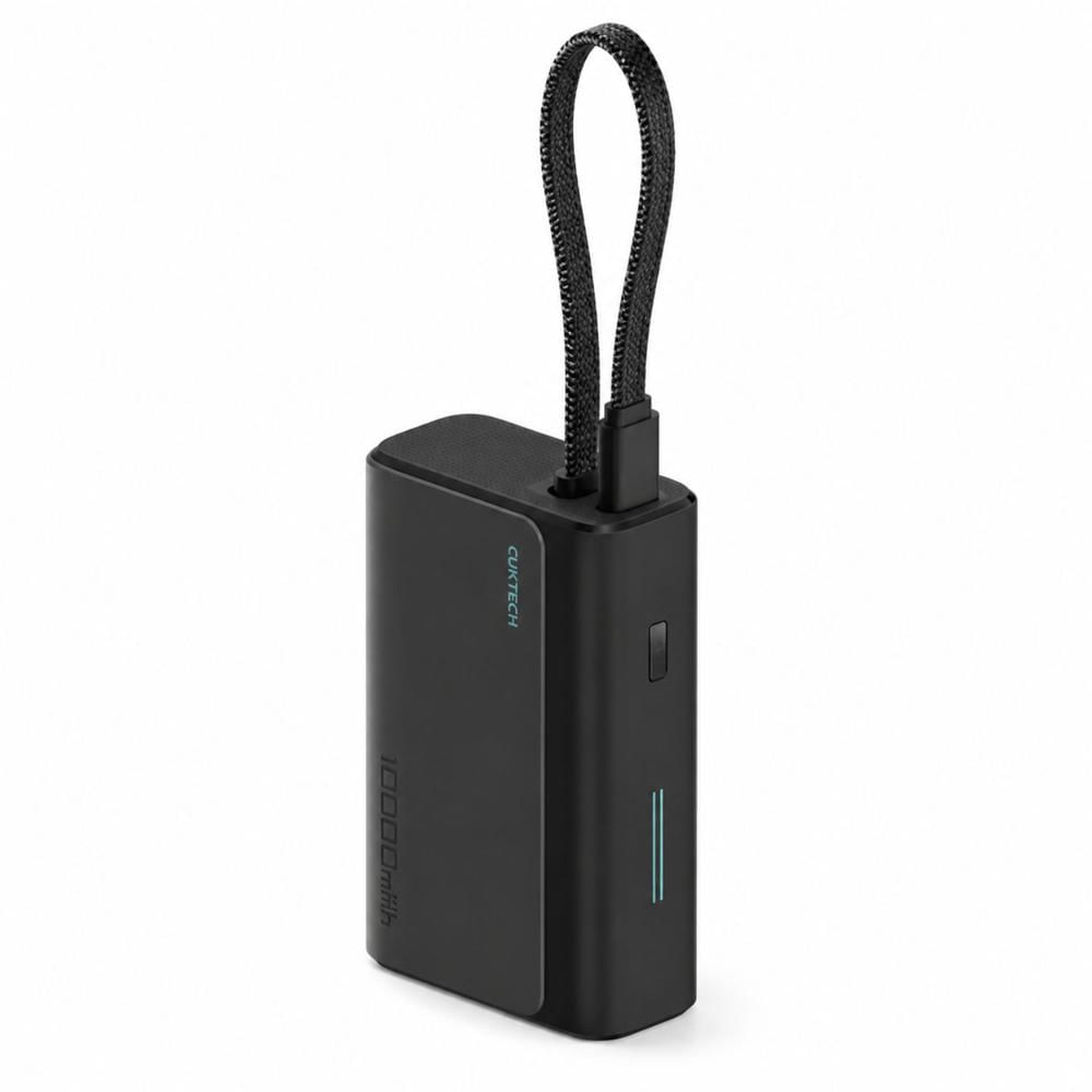 Power Bank Carga Rápida 33W con Cable USB-C Integrado para Celulares y Tablets