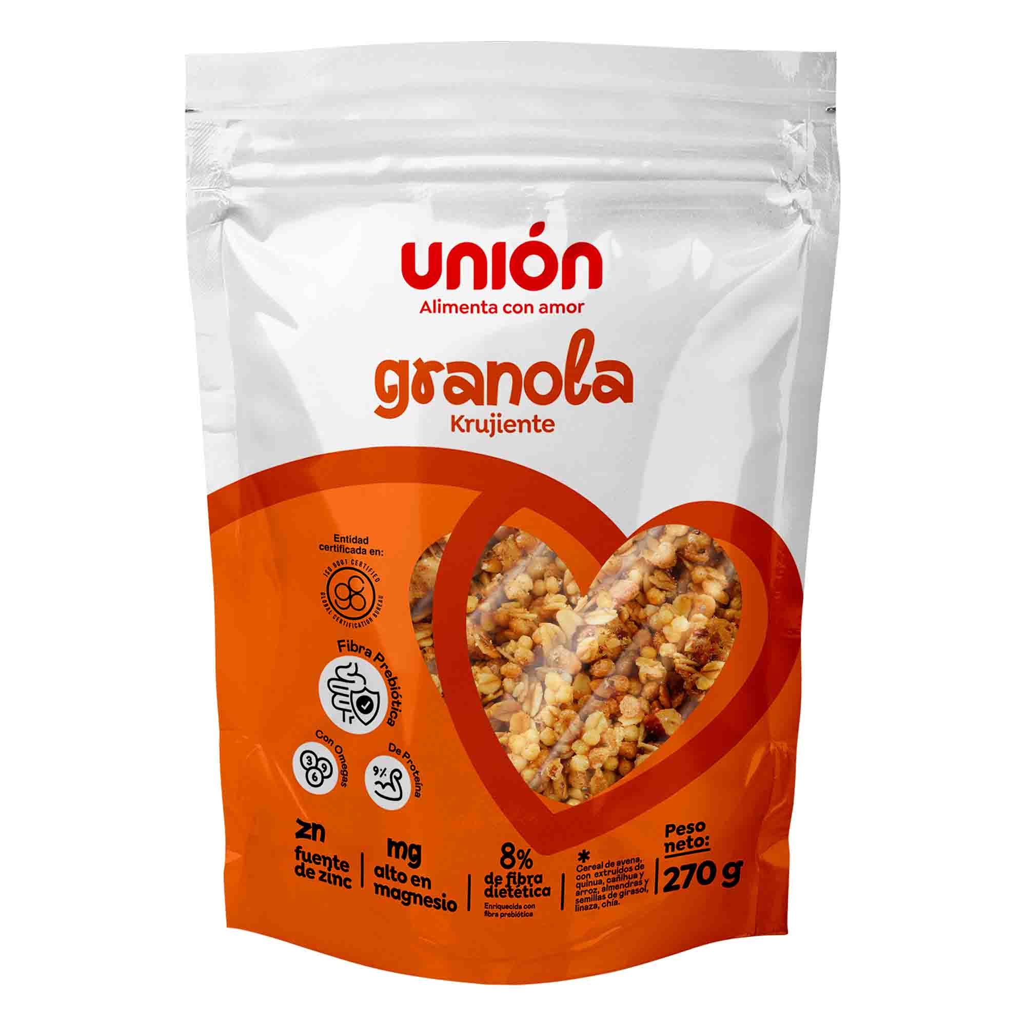Granola UNIÓN Krujiente Vegano Doypack 270g