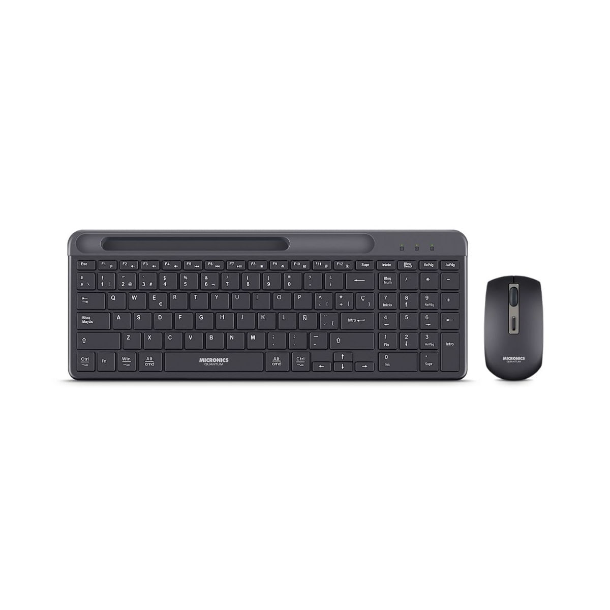 KIT QUANTUM BLACK TECLADO + MOUSE WIFI MICRONICS