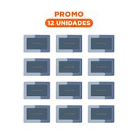 Pack12 Presentacion Rectangular Azul para Bano Hogar con Imagen Sobria Y Regalo Sticker