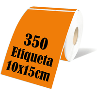 Rollo 350 Etiqueta Termica Adhesiva 10x15cm Naranja
